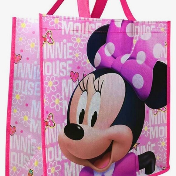 Disney Minnie Mouse Shopper Tote Bag Grocery Beach Shopping Bow Dots Pink - Picture 2 of 9